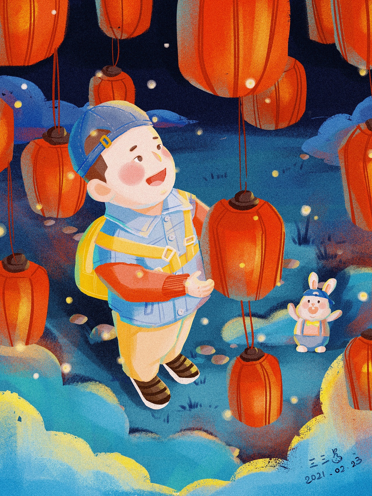 赏灯记|插画|儿童插画|酸酸梨_原创作品-站酷zcool