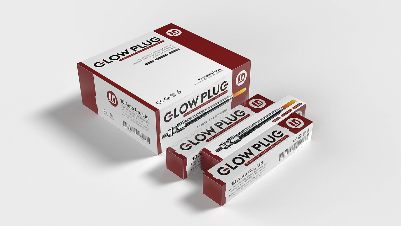 汽车预热塞火花塞包装盒设计-悟杰品牌视觉设计