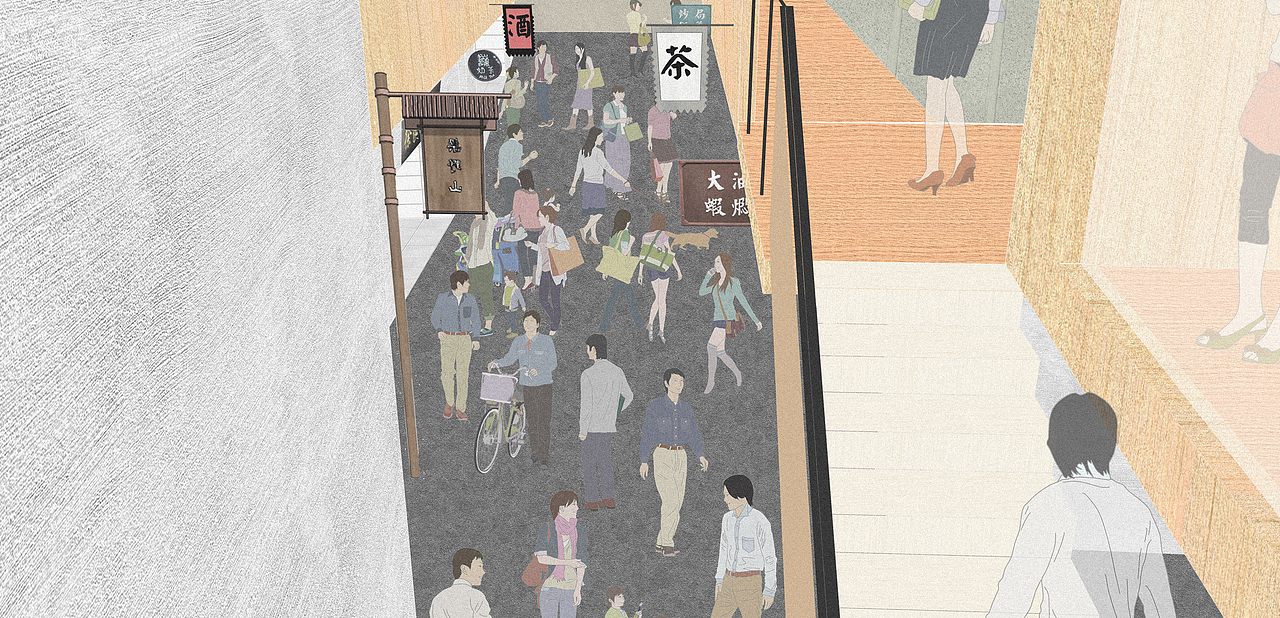 建筑拼贴插画风效果图合集