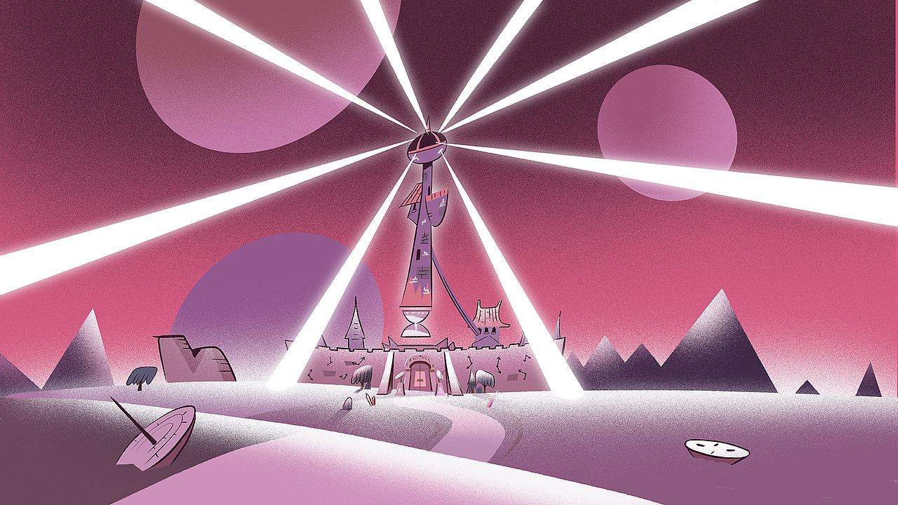 时间之塔顶部点亮了