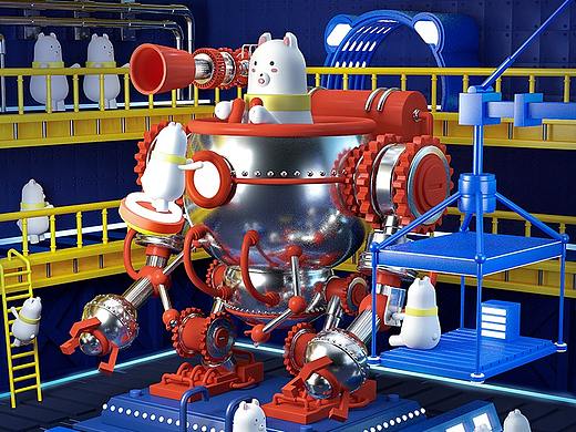 C4D機器人大作戰(zhàn)（個人主頁-ZNDU1NDIxNjQ=） - 其他三維 - 站酷設(shè)計師小珊珊i原創(chuàng)素材 - 站酷ZCOOL