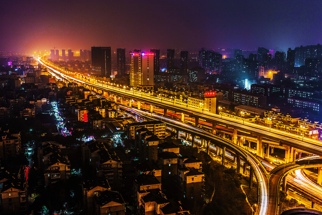 杭州前进街道夜景亮化|摄影|环境/建筑|乐嘟摄影 - 原创作品 - 站酷 (ZCOOL)