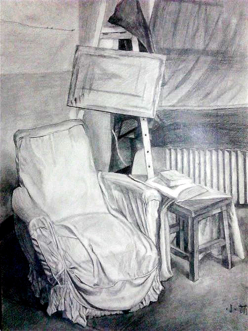 速写 素描 石膏素描 静物素描 骷髅