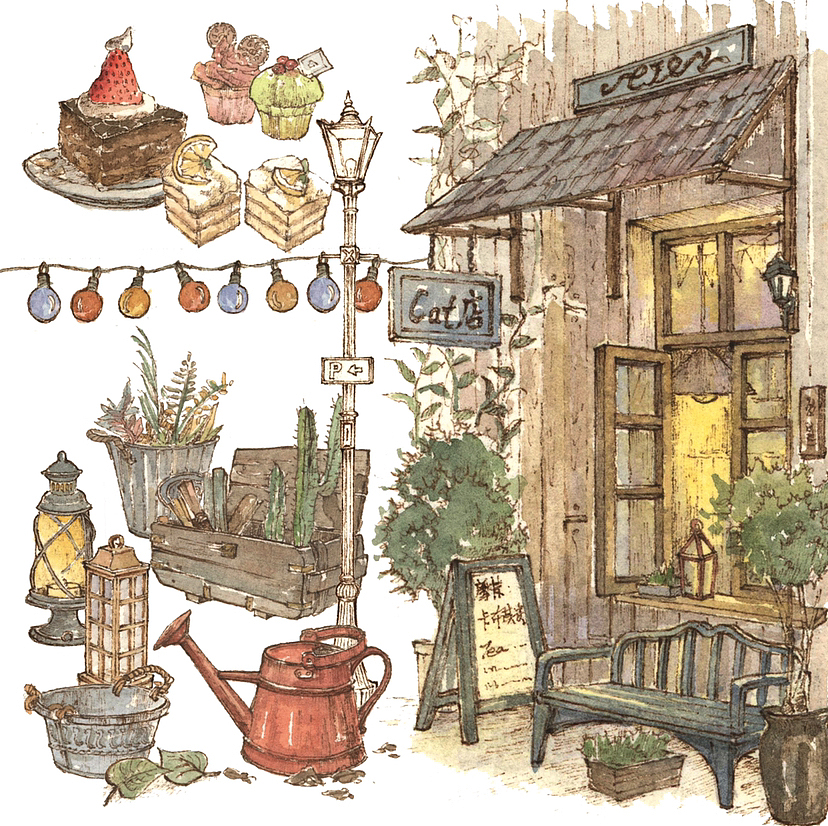 复古咖啡馆(胶带文创)