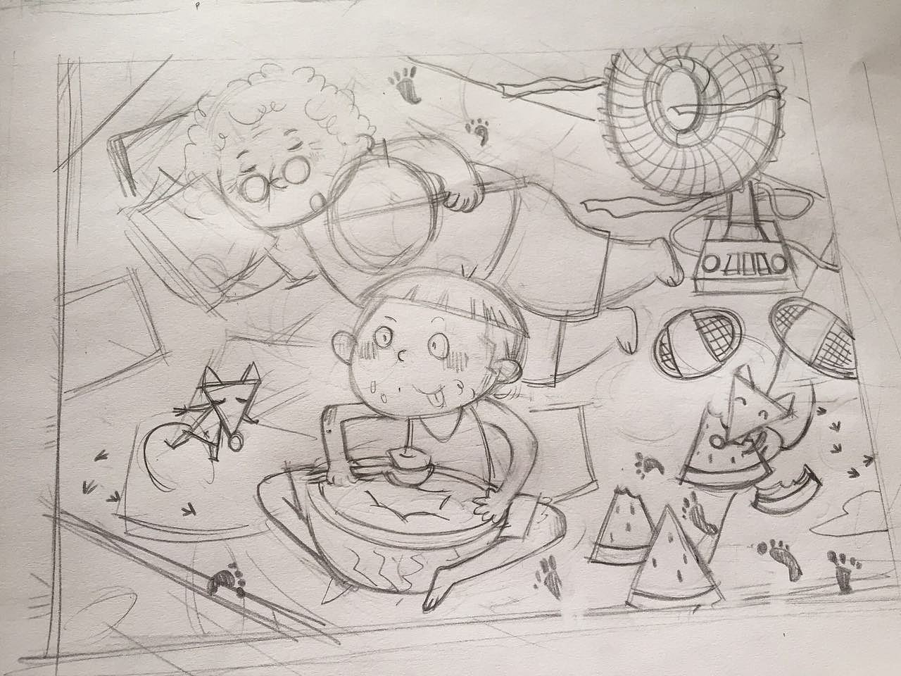 夏天的记忆就是西瓜的味道！（图ZNTE3NDExODQ=） - 儿童插画 - 站酷设计师钟小朋友原创素材 - 站酷ZCOOL