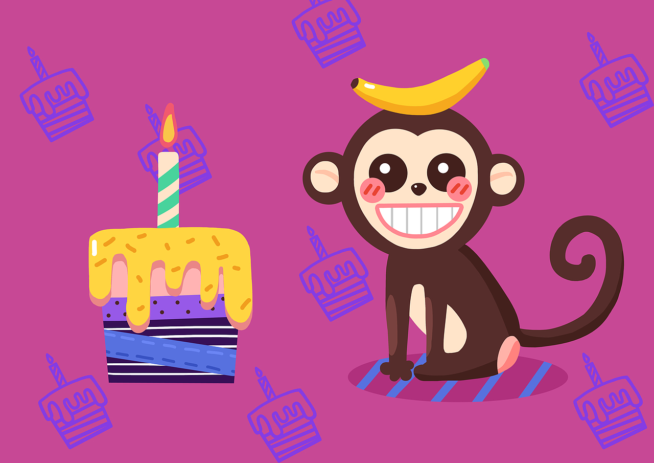 三味奇猴子蛋糕会员卡充值卡插画（图ZMTcyNTg4OTY0） - 商业插画 - 站酷设计师清澈pure原创素材 - 站酷ZCOOL