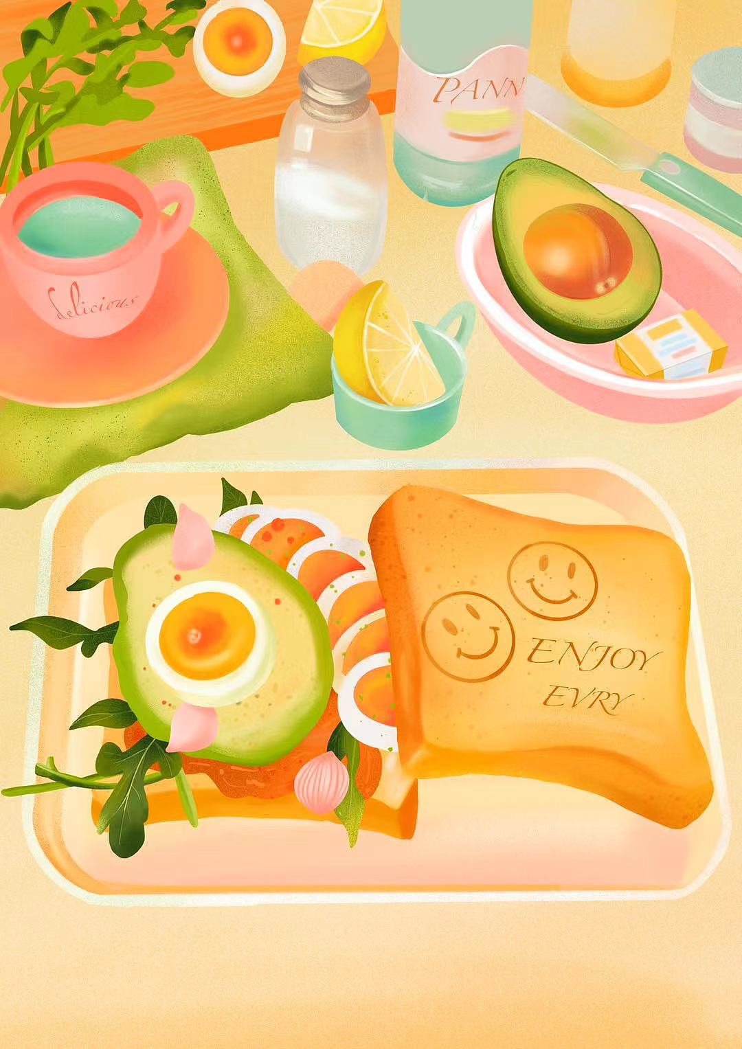 美食日记（图ZMzc2MjE5ODcy） - 创作习作 - 站酷设计师洁洁的插画日记原创素材 - 站酷ZCOOL