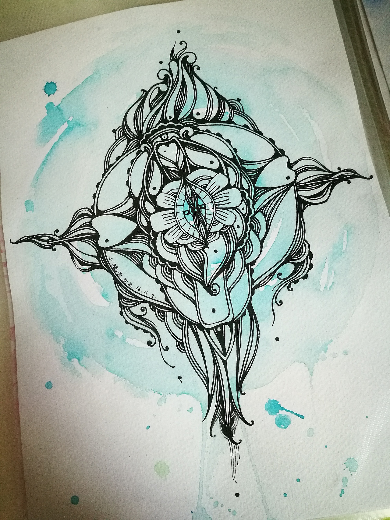 喜爱曼陀罗图案的我.献上我的原创给大家看看,希望我来的不会太迟。