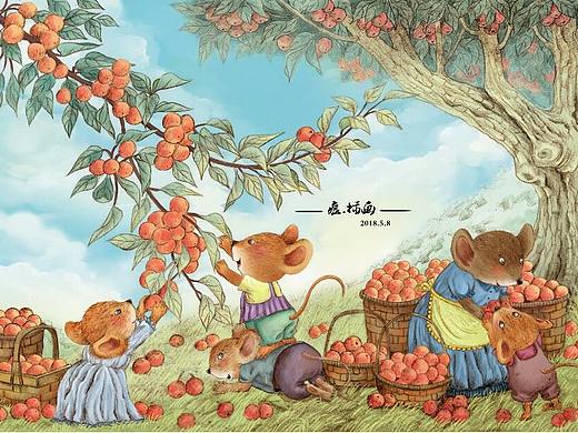 儿童插画丰收主题系列插图