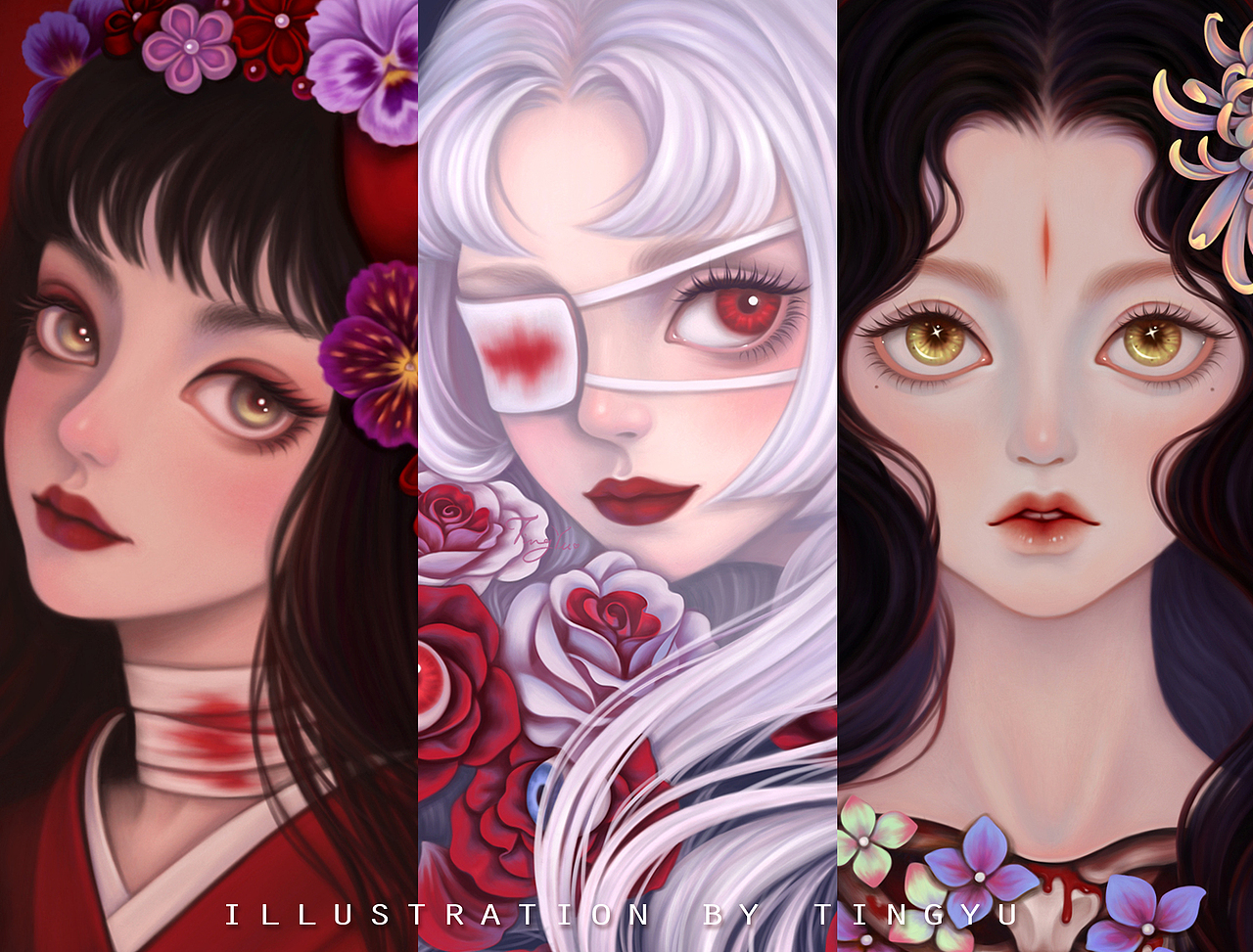 东瀛少女（图ZMjU0MTgyNTgw） - 商业插画 - 站酷设计师汀屿TingYu原创素材 - 站酷ZCOOL