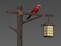 生态园仿木路灯3米复古怀旧太阳能路灯