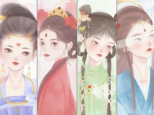 古风水彩女孩头像合集