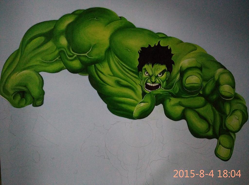 手绘墙绿巨人(爱好非专业)|插画|新锐潮流插画|xu66568886_原创作品