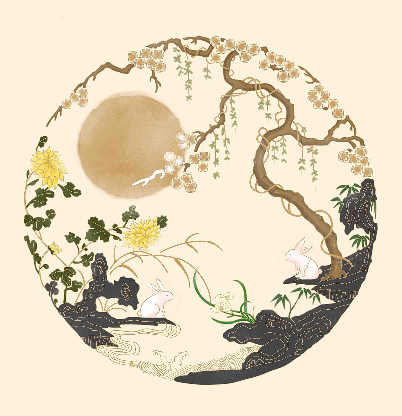 中秋插画（图ZMjA5NjIxNzQw） - 创作习作 - 站酷设计师konglilimei原创素材 - 站酷ZCOOL
