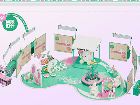 春季三八女神节原创IP美陈设计方案-奥莉春日市集