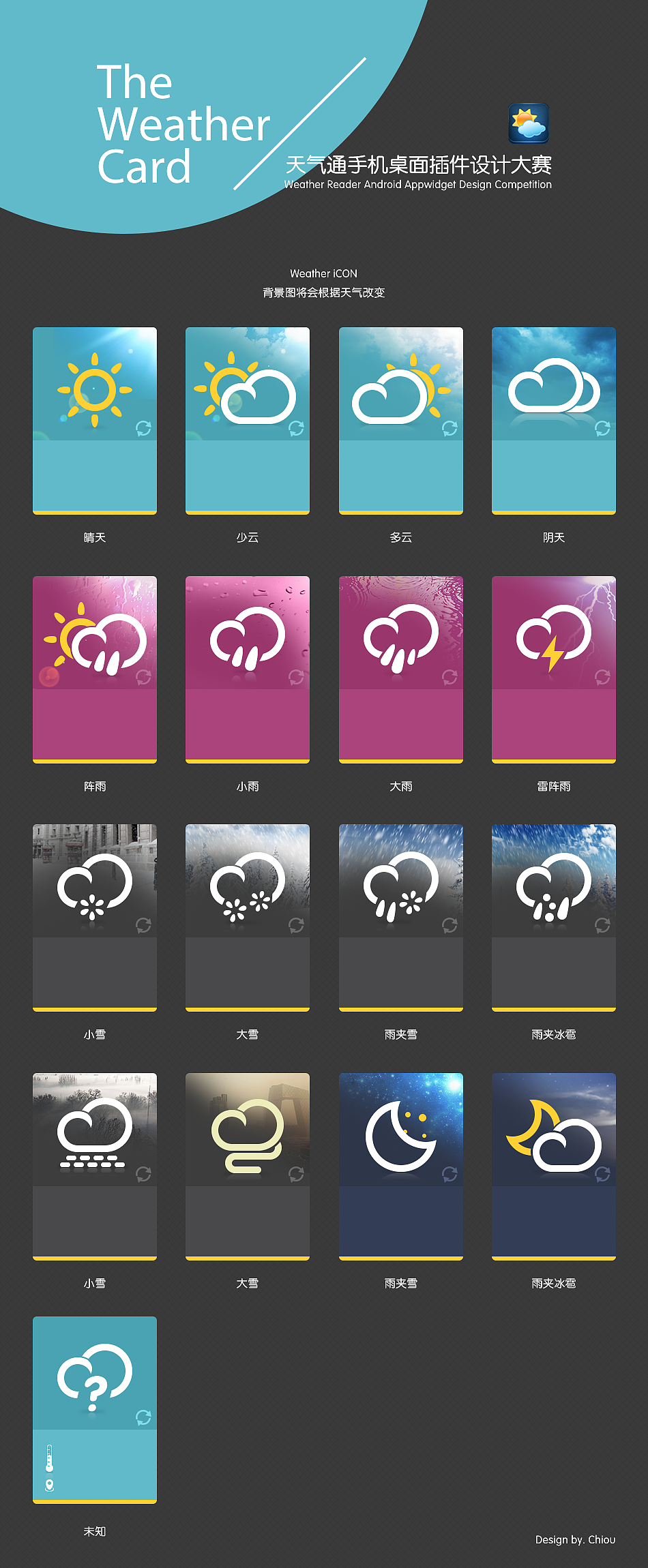 The Weather Card 天气卡片（图ZOTYyNTY4MA==） - 主题/皮肤 - 站酷设计师Chiou_原创素材 - 站酷ZCOOL