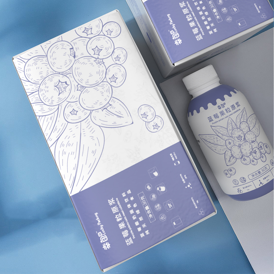 包装设计 | 蓝莓果粒原浆酸奶固体饮料