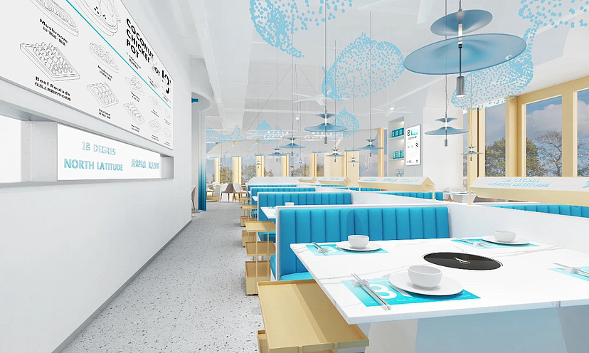 北纬十八度椰子鸡火锅店设计（图ZMzU2NDA2OTA0） - 酒店餐饮设计 - 站酷设计师美觉空间设计原创素材 - 站酷ZCOOL