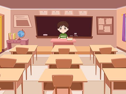 场景插画   -教室 卧室  森林小屋