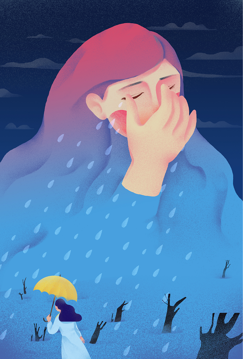 “孤独 ”系列插画作品
