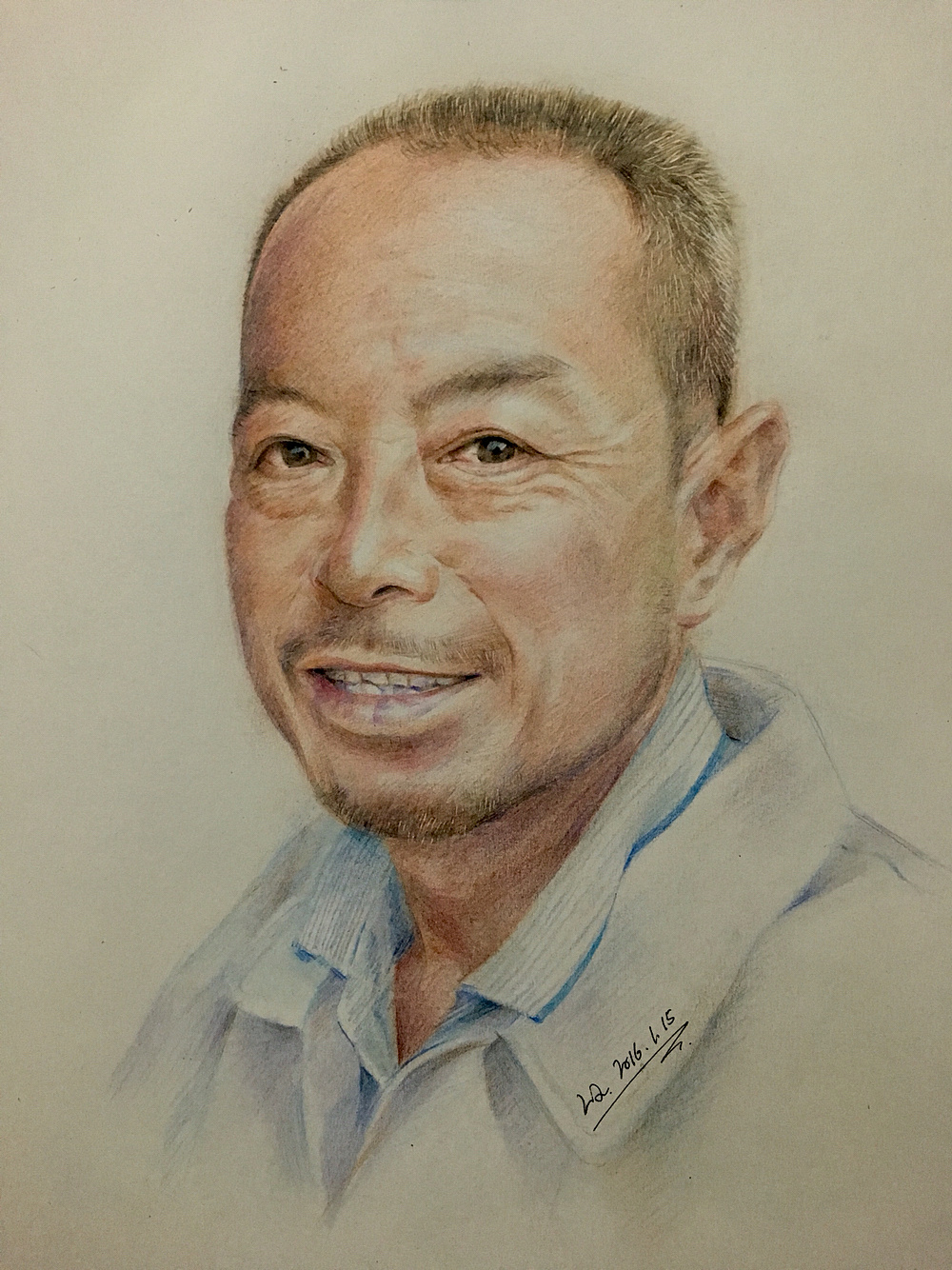 彩铅手绘作品-父亲