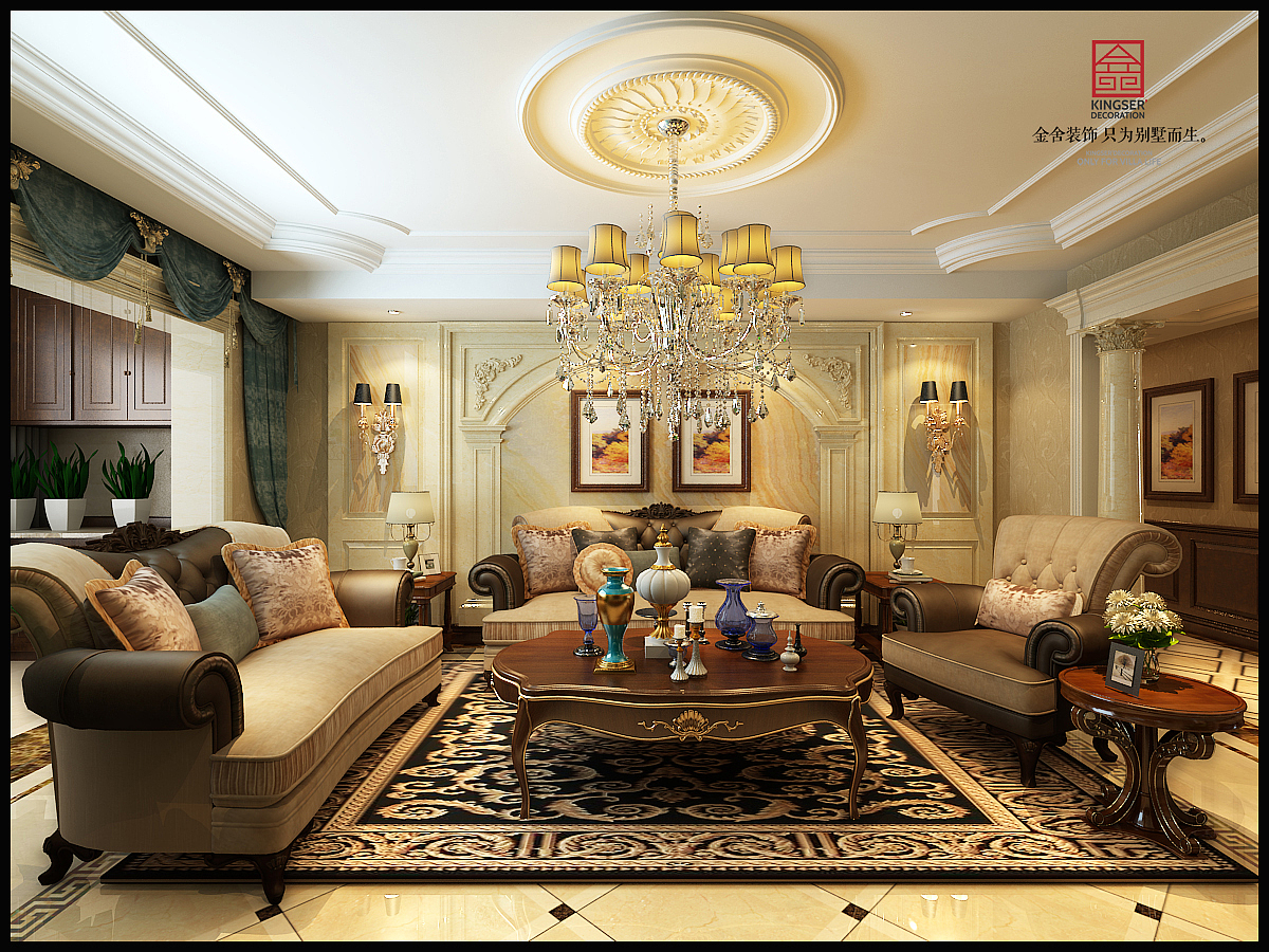 【奥北公元韩宅装修】180平米-欧式-金舍装饰