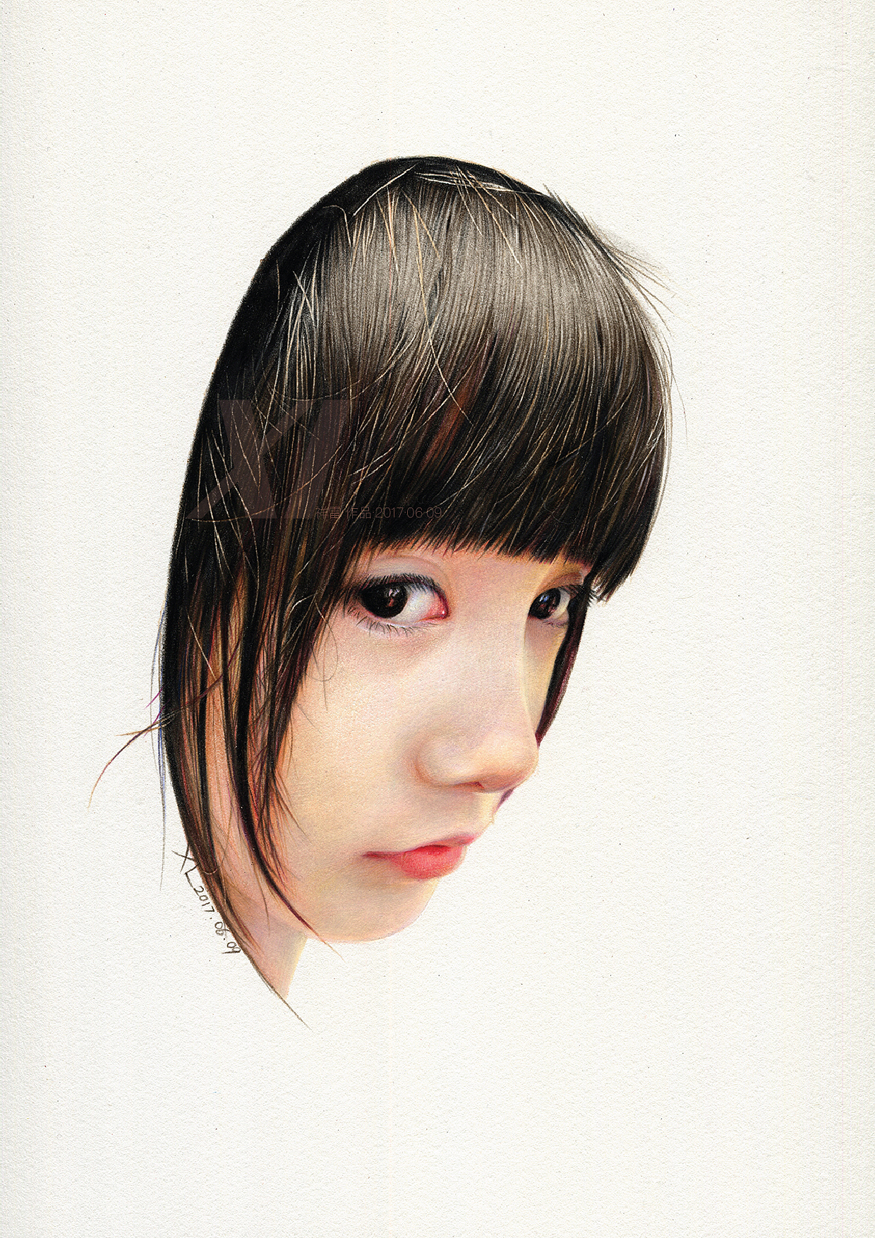 侧脸·局部——祥雷彩铅作品