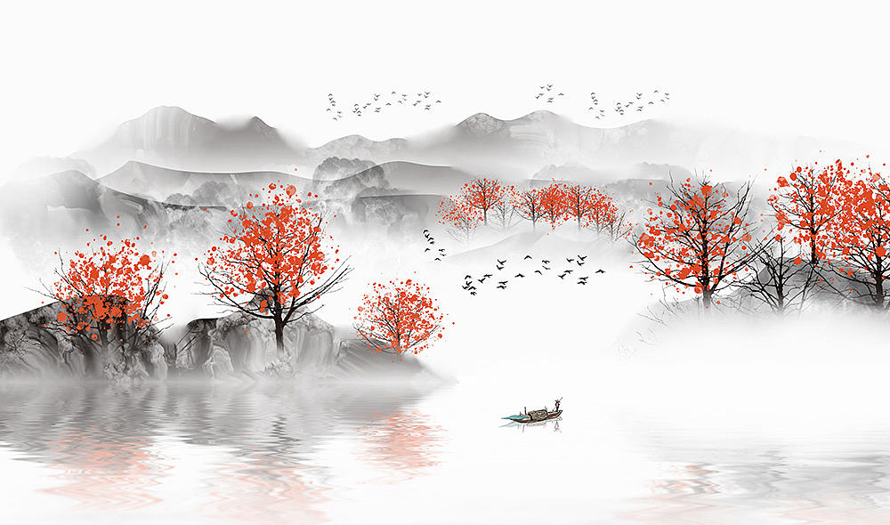 意境简约山水画（图ZMTk3NTAwMjYw） - 商业插画 - 站酷设计师心灵艺坊原创素材 - 站酷ZCOOL