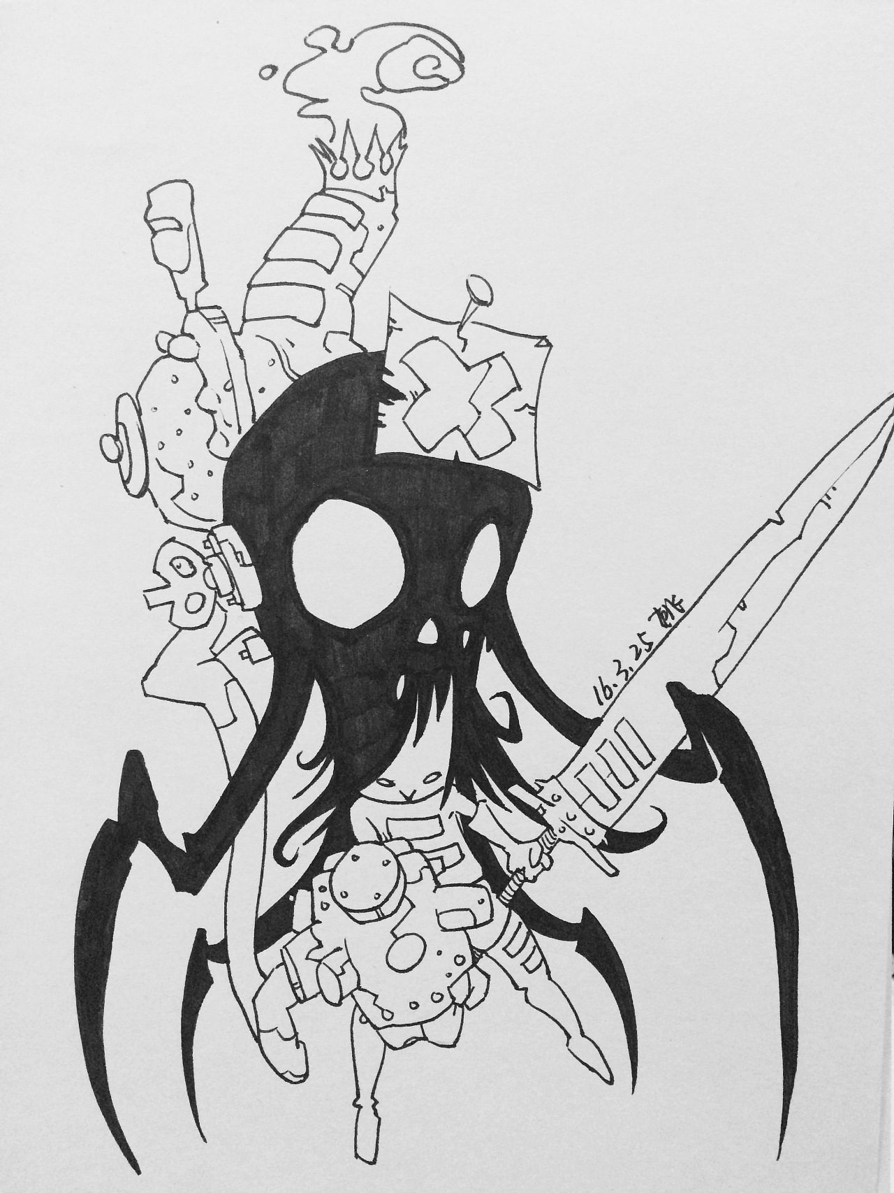 手绘线稿练习 游戏角色