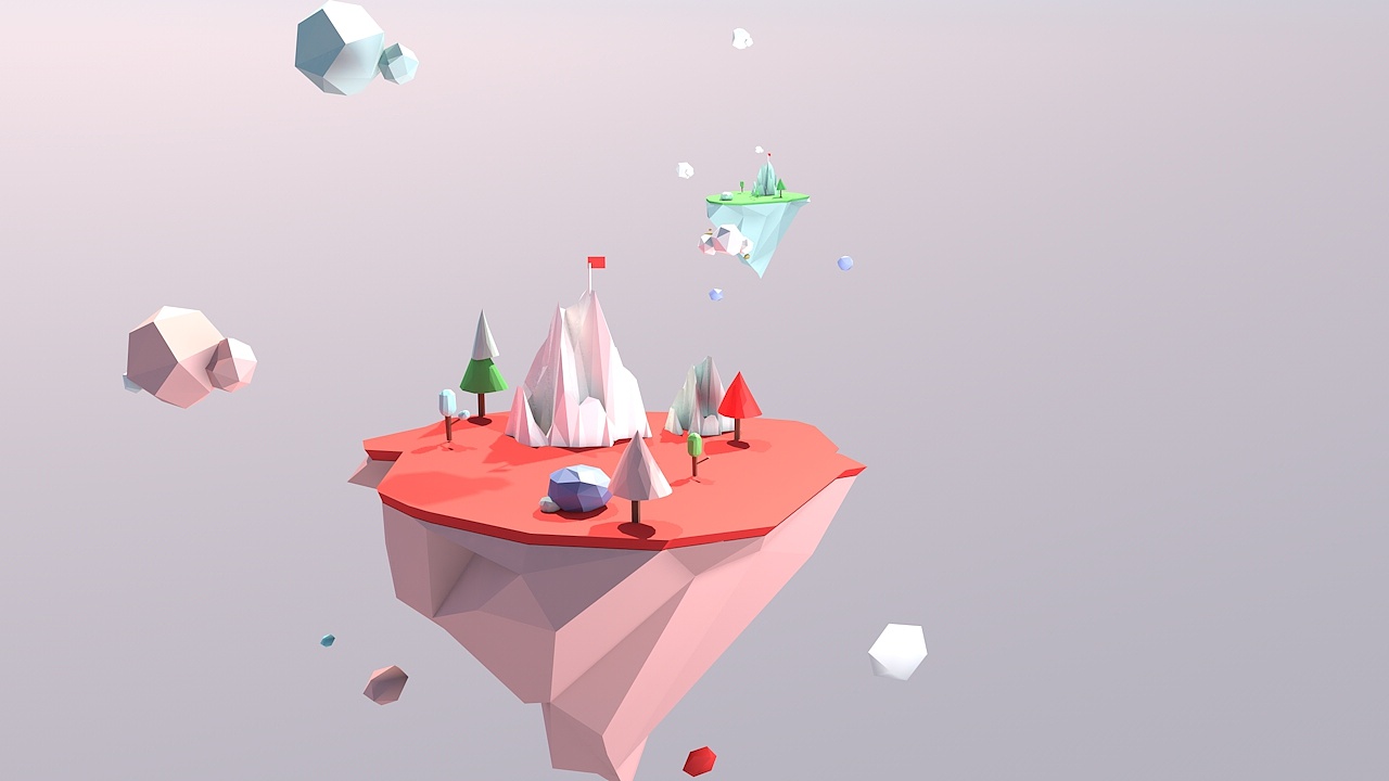 lowpolly小岛 3d建模 c4d|三维|场景|十三三________ - 原创作品
