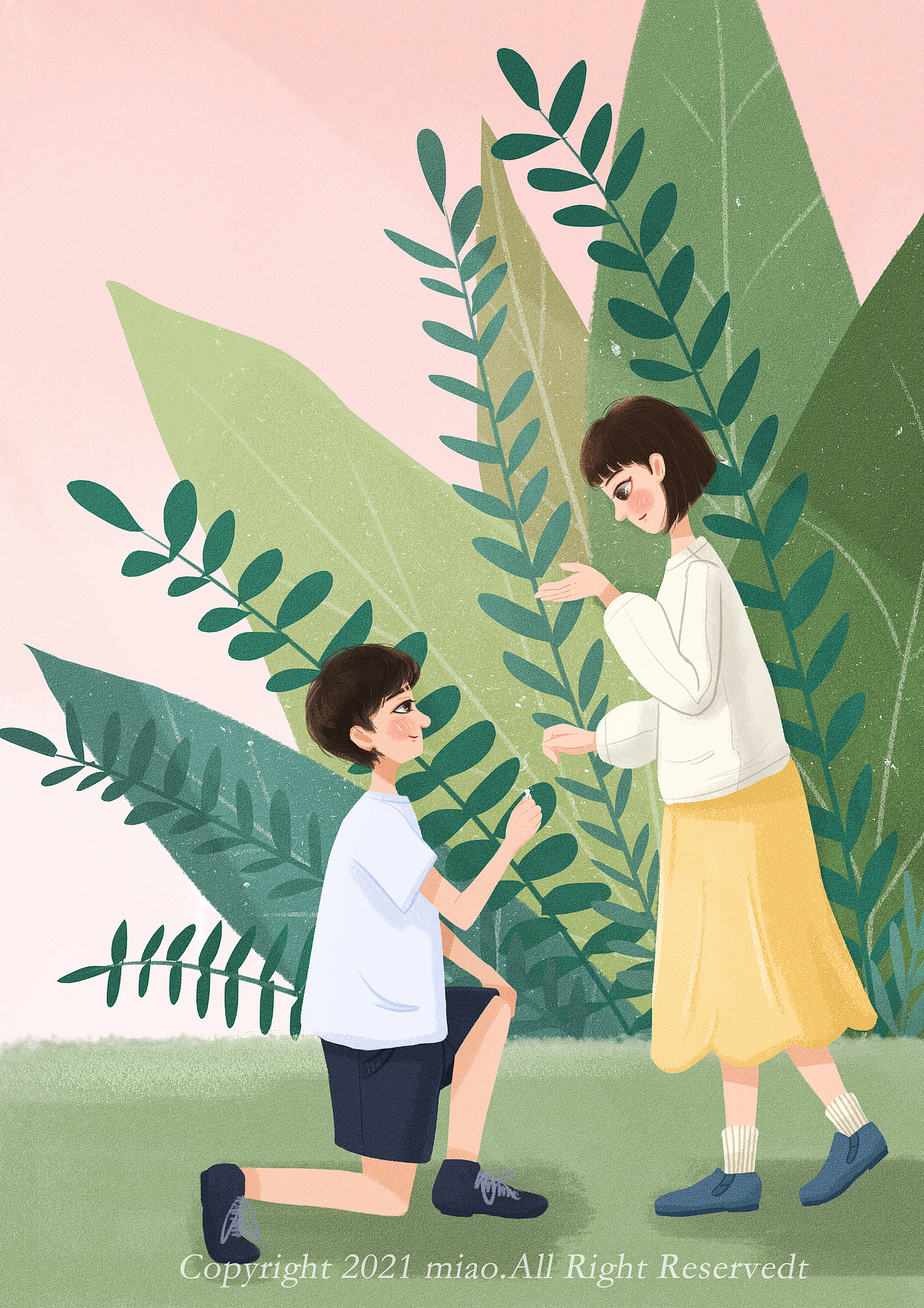 【情侣系列插画绘本】ps手绘插图