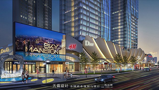 打造步行街设计效果图让你爱上休闲步行|天霸设计分享