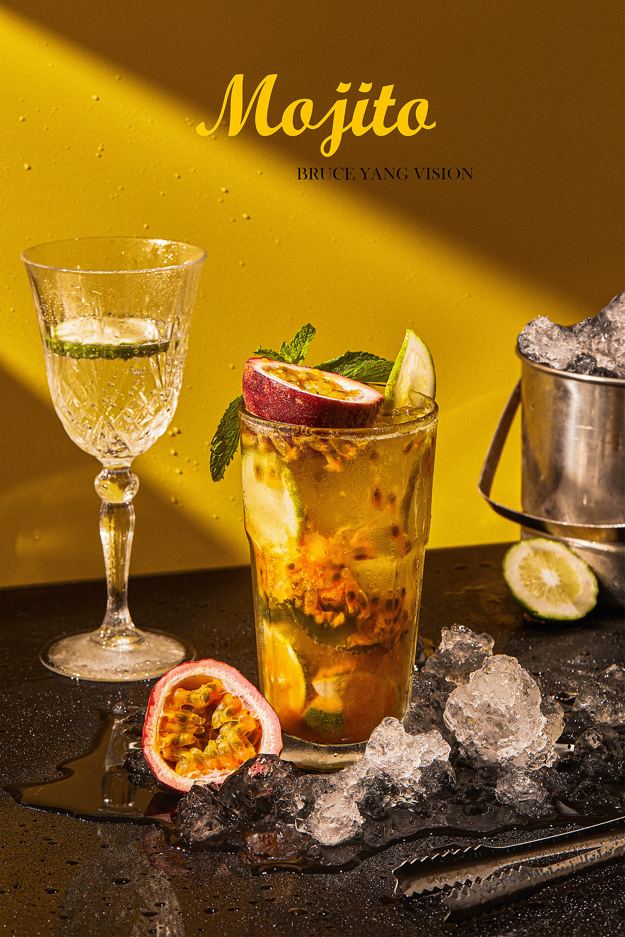 美食摄影 | mojito 夏日清凉,百香果柠檬莫吉托