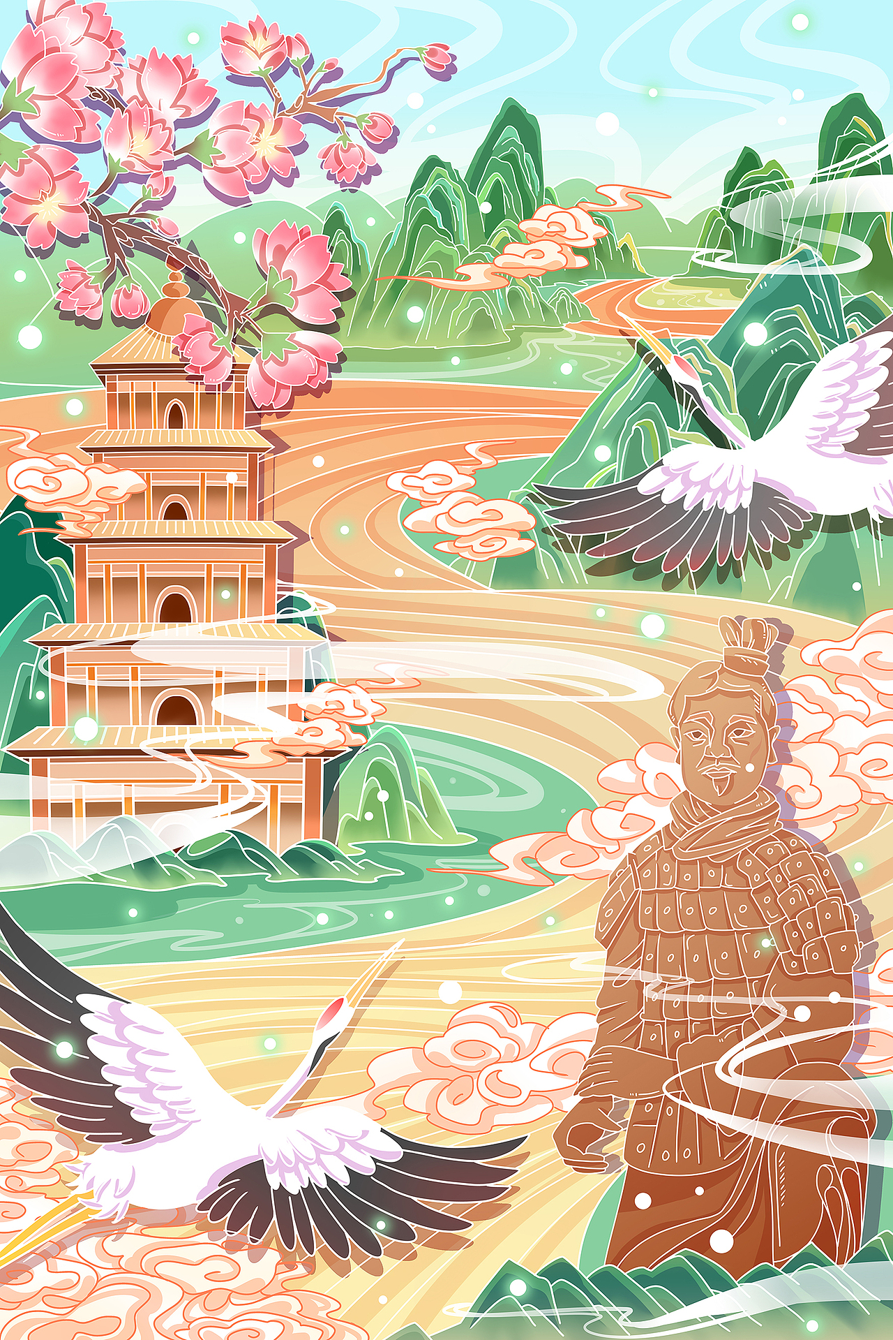 主题系列图-黄河（图ZMjUzNDc3MDQ0） - 商业插画 - 站酷设计师插画师乐乐不开心原创素材 - 站酷ZCOOL