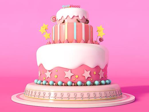 C4D生日蛋糕制作