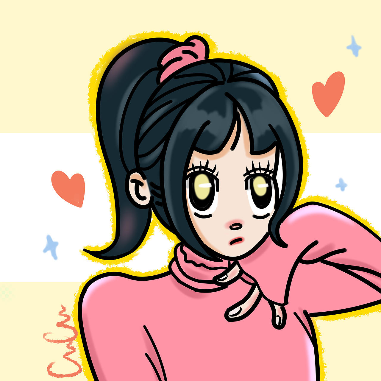 一组粗线条风格头像