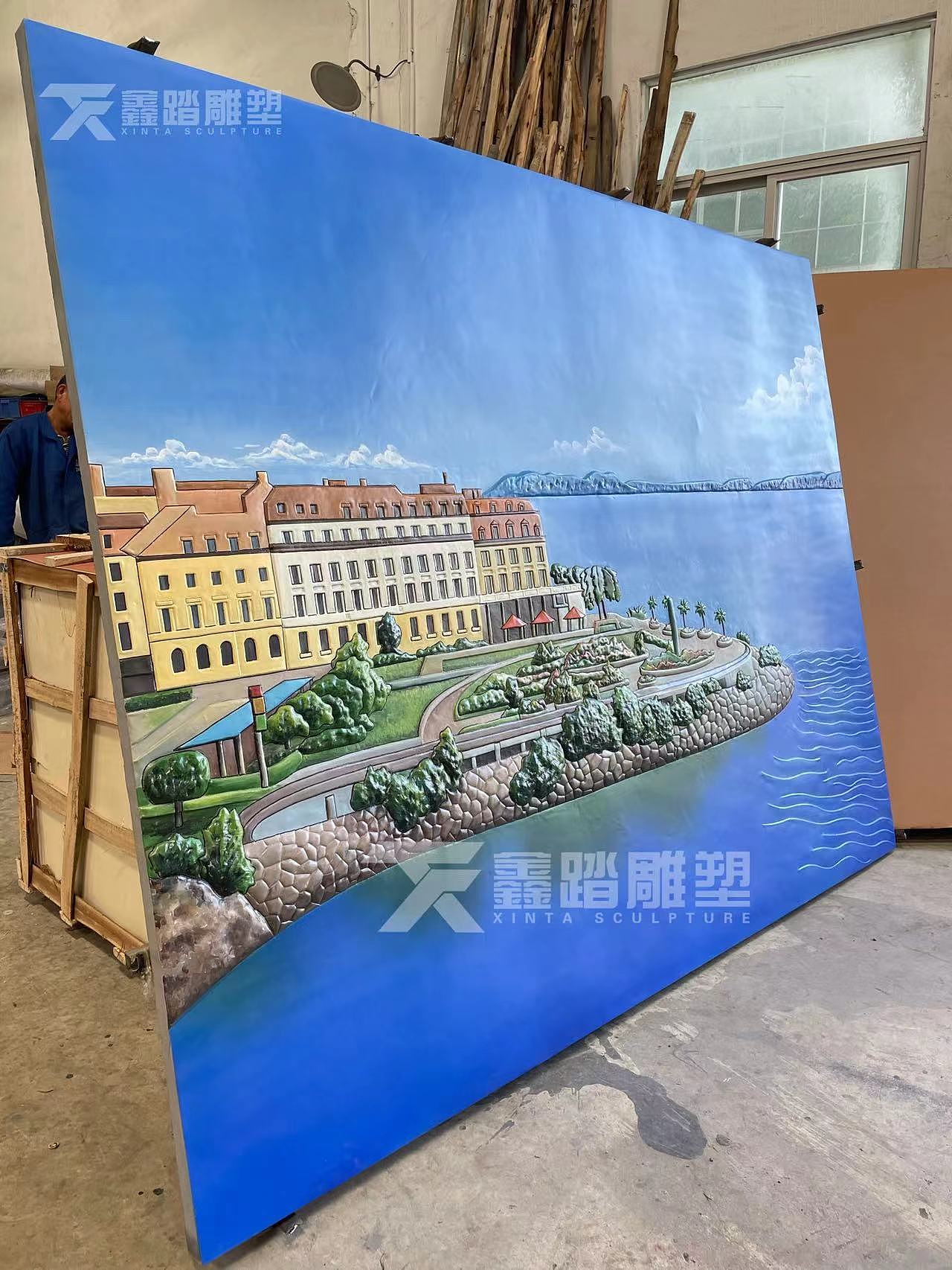 彩绘紫铜锻造浮雕艺术画 厂家实拍 高清大图