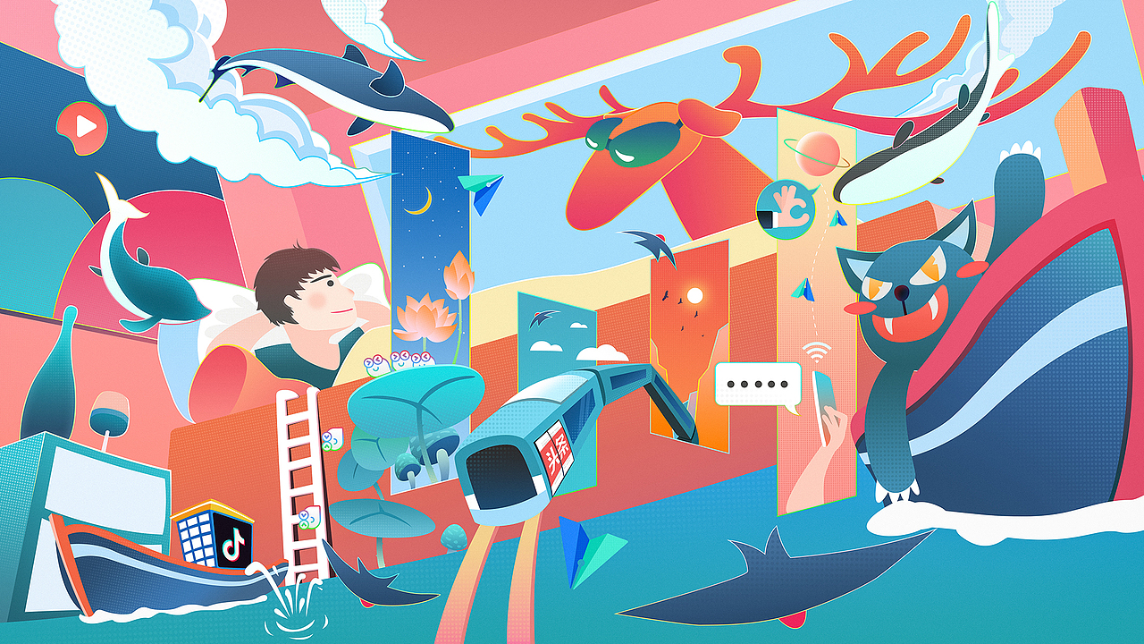 字节跳动—乐园（图ZMjI0NDY1NzM2） - 海报 - 站酷设计师蜡笔木有心原创素材 - 站酷ZCOOL