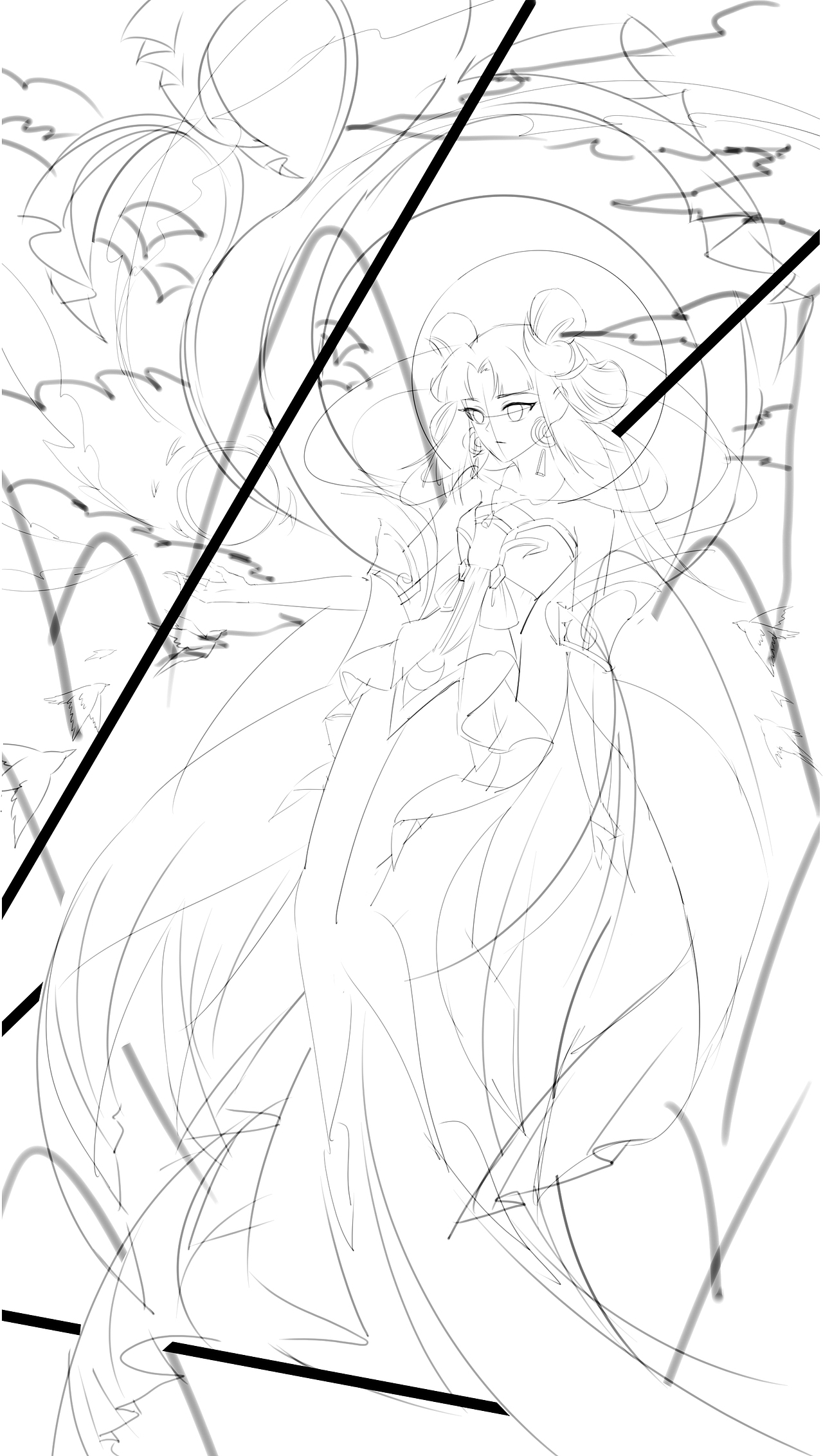 王者荣耀同人插画《嫦娥弄月》——大家中秋节快乐!