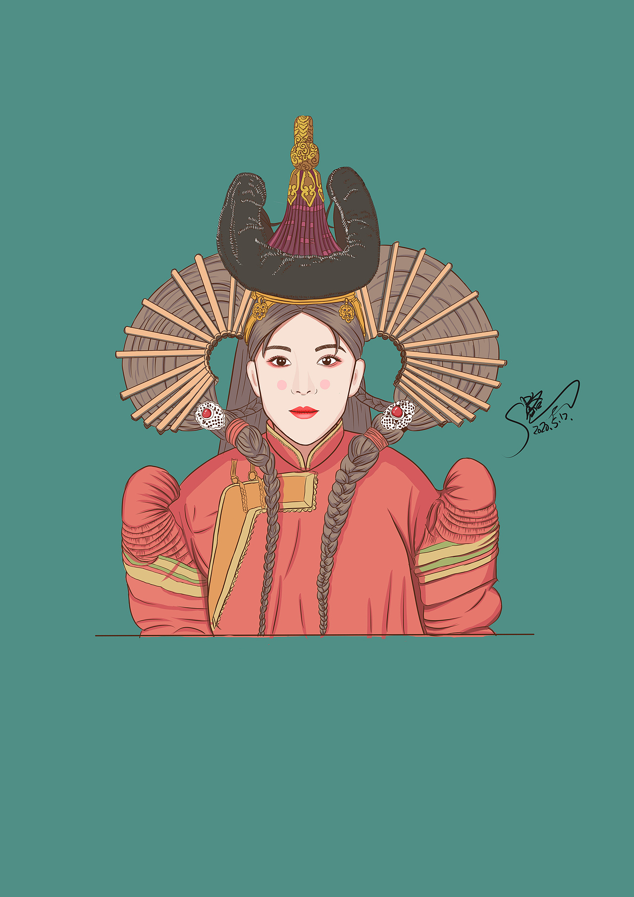 中华民族-蒙古族苏州|插画师鲜鹭7|0|785原创作品/插画/新锐潮流插画