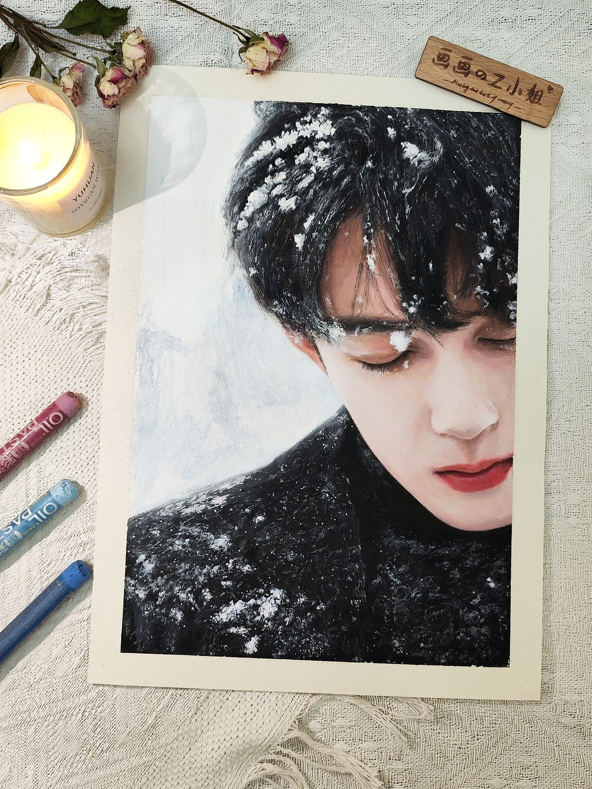 油画棒 檀健次 雪落（图ZMzU5MDkwNDEy） - 绘画 - 站酷设计师画画的z小姐原创素材 - 站酷ZCOOL