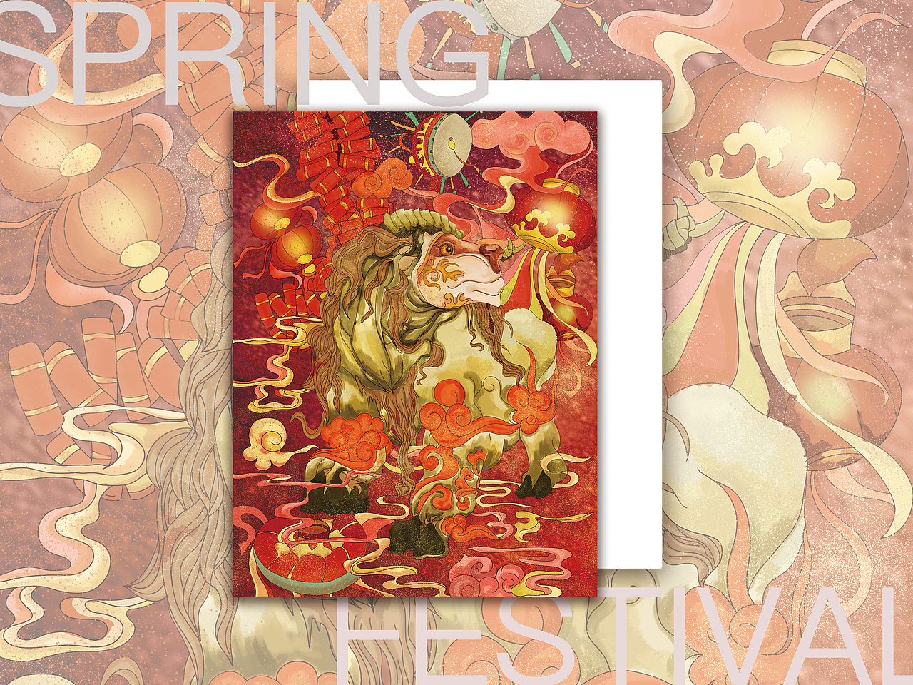 节气插画-大画中国节丨传统神兽的岁月轮回丨