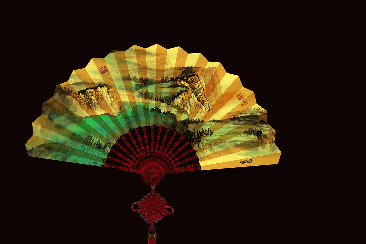 折扇|平面|图案|西风独自暖 - 原创作品 - 站酷 (zcool)