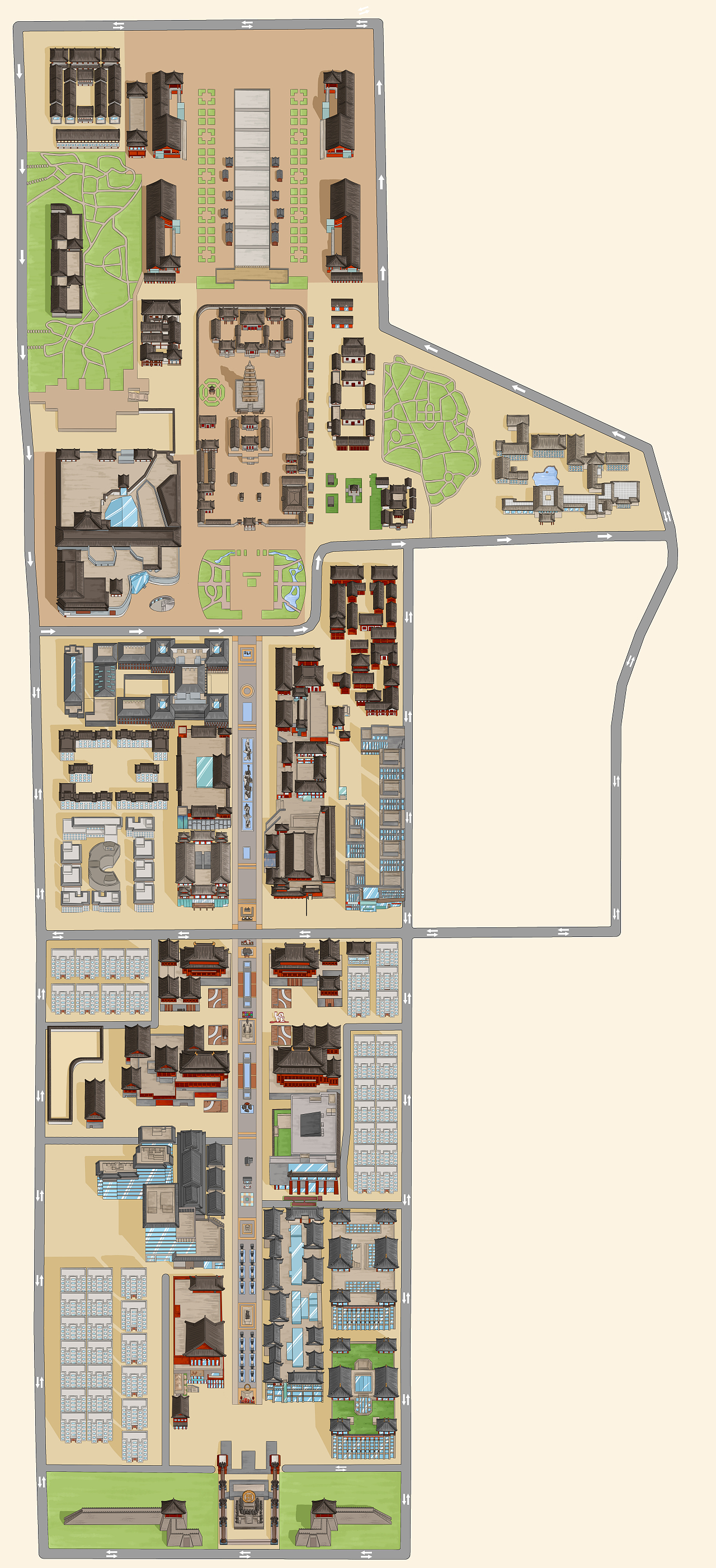 大唐不夜城手绘旅游指南