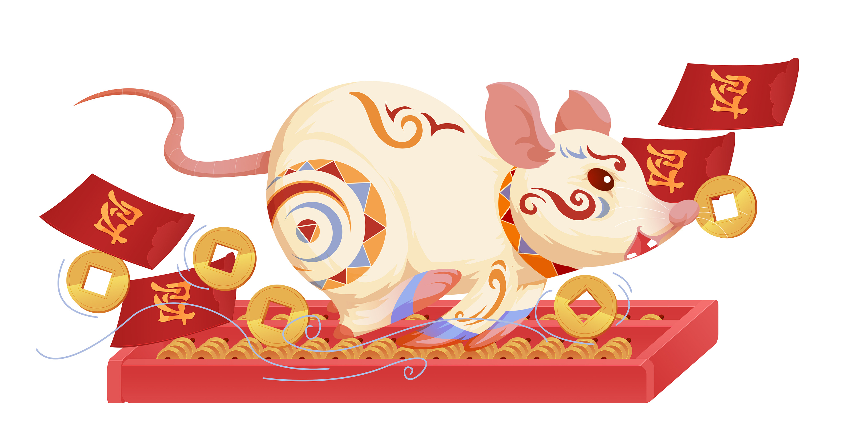 2020鼠年卡通插画