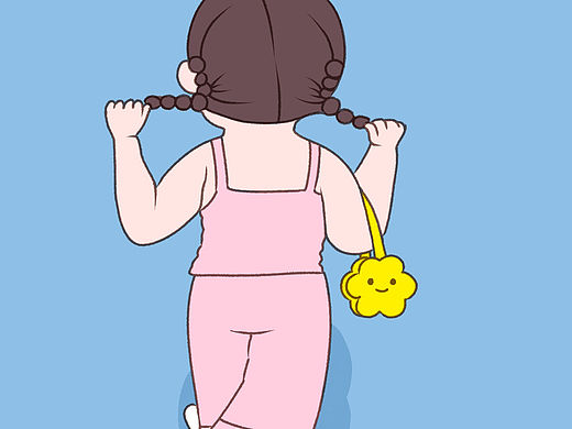 女孩头像插画｜可爱的女孩背影