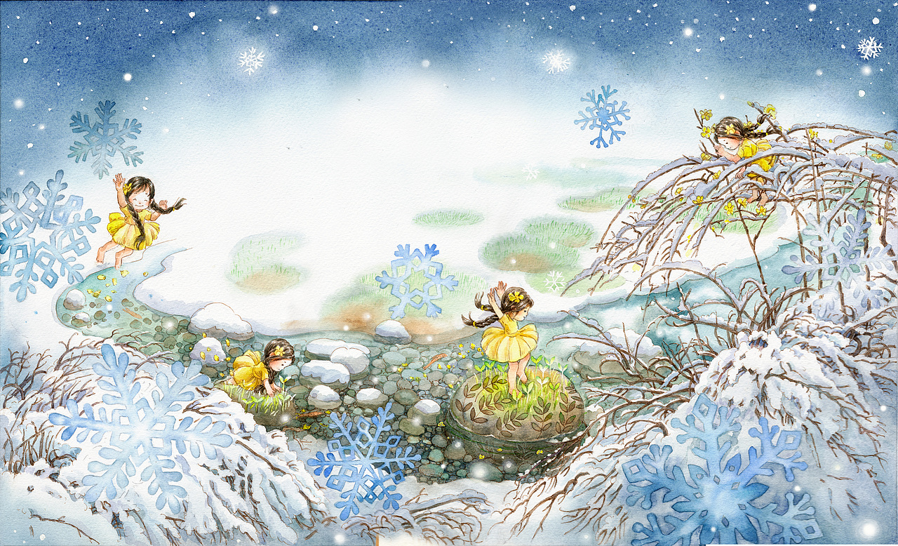 迎春花开了|插画|绘本|1979水印_原创作品-站酷zcool