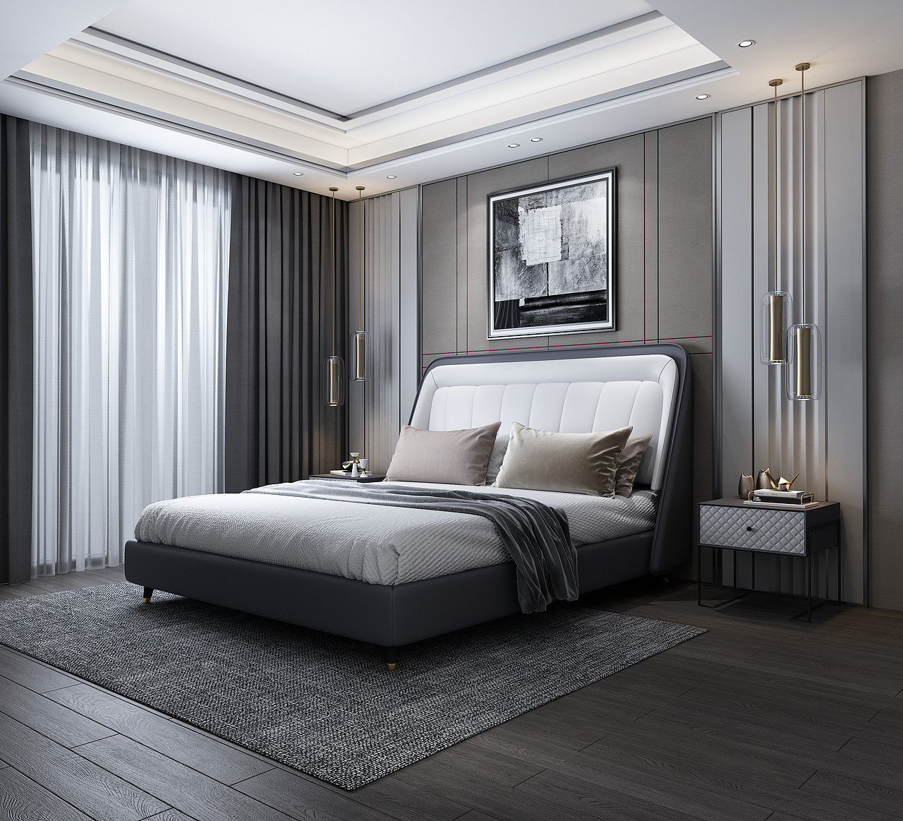 意式软床效果图（图ZMTk4MTQzOTIw） - 其他三维 - 站酷设计师绘梵空间设计原创素材 - 站酷ZCOOL