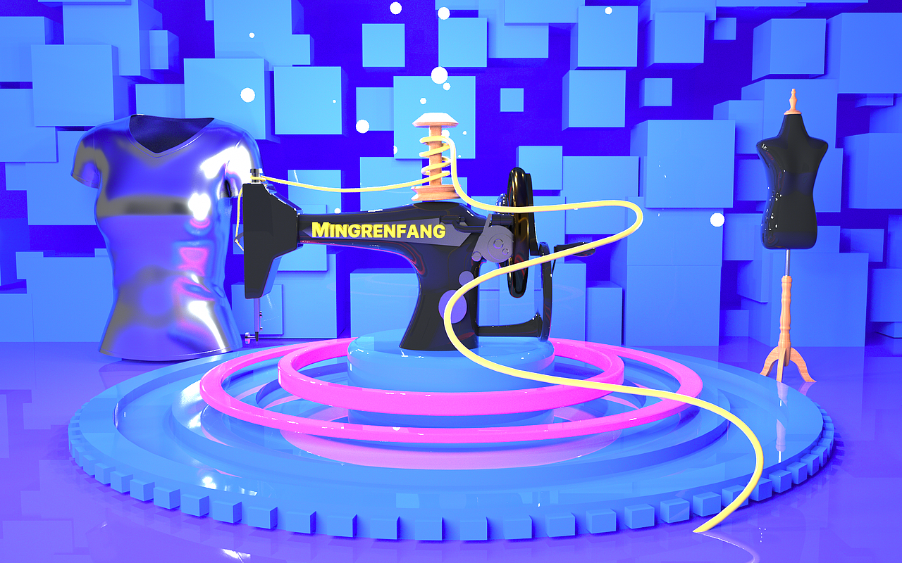 C4D缝纫机