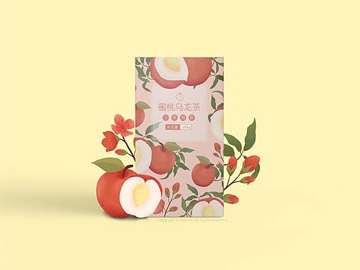 原创蜜桃乌龙茶包装图